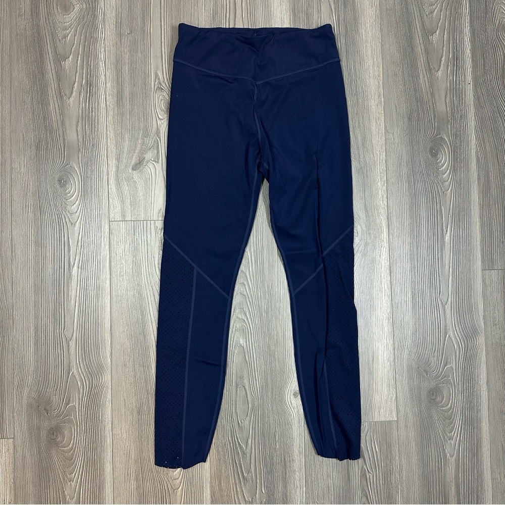 Varley Navy High Waist Leggings Mesh Cutout Details Activewear S‎